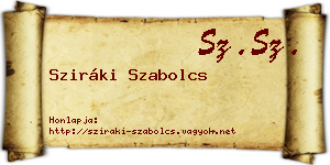 Sziráki Szabolcs névjegykártya