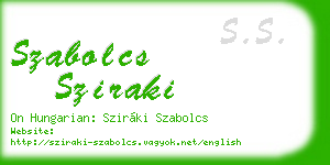 szabolcs sziraki business card