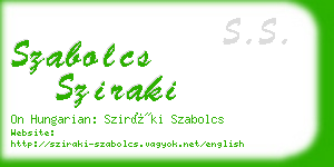 szabolcs sziraki business card